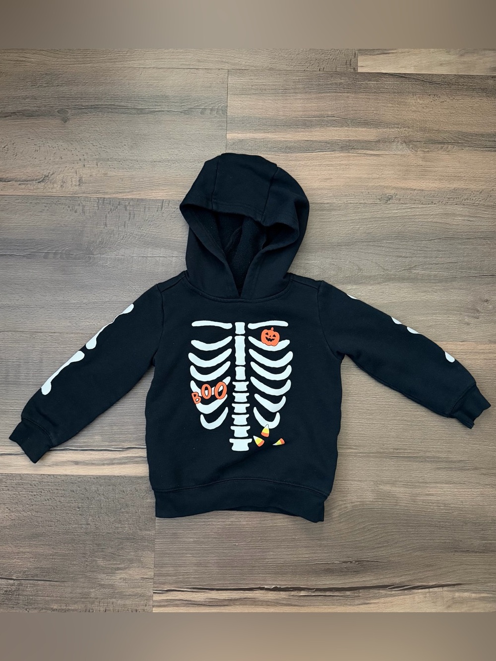 Carter's Toddler Black Halloween Skeleton Hoodie Size 3T